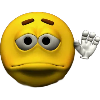 ✋ Emoji, Triste, Onda, Addio, Giallo, Cartone animato telegram sticker