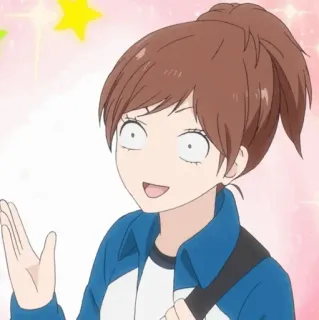 🥡 anime, cartoon, woman, happy, girl, smiling telegram sticker