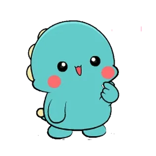 🦕 공룡, 귀여운, 만화, 스티커, 카와이 whatsapp sticker