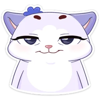 ☺️ cat, kitten, cute, sticker, animal, purple, face, cartoon whatsapp sticker