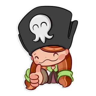 👍 pirat, comic, figur, aufkleber, daumen hoch whatsapp sticker