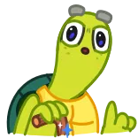 ☝️ カメ, マンガ, かわいい, 動物, 笑顔 telegram sticker