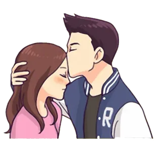 😘 beijo, amor, casal, romance, afeição, fofo, desenho animado, relacionamento telegram sticker