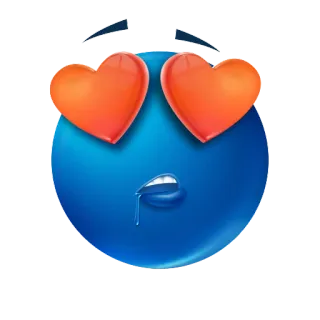 😍 Emoji, Blu, Amore, Cuore, Sbavare telegram sticker