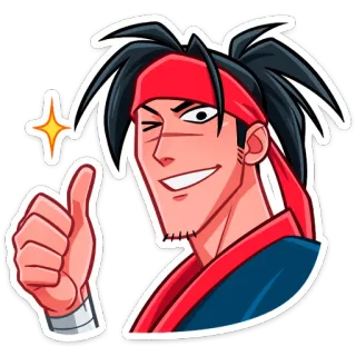 👍 Jempol ke atas, Mengedipkan mata, Anime, Kartun, Positif, Persetujuan, Gestur telegram sticker