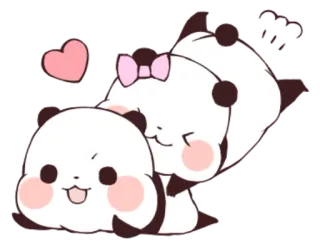 😘 Panda, Lindo, Animales, Amor, Corazón telegram sticker
