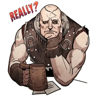 😒 REALLY? naklejka, postać, pytanie, naprawdę?, kreskówka, sztuka, ilustracja telegram sticker