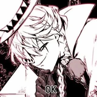 ♦ OK Anime, Postać, Mężczyzna, Kapelusz telegram sticker