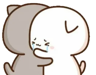 😣 pleurer, câlin, triste, dessin animé, émotion whatsapp sticker