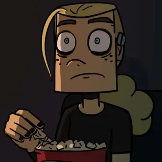 🍿 Cartoon, Personage, Eten, Popcorn, Film telegram sticker