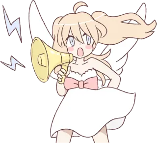 🗣 Anime, Malaikat, Megafon, Kartun, Lucu telegram sticker