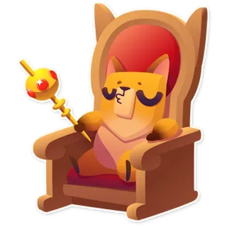 👑 犬, 王, 王座, 王冠, 動物, 王室, ペット telegram sticker