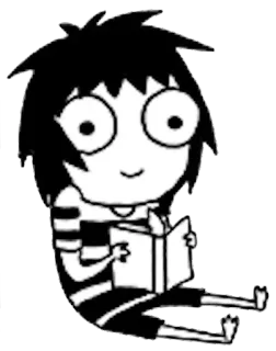 ☺️ dessin animé, lecture, livre, assis, animé, dessin telegram sticker