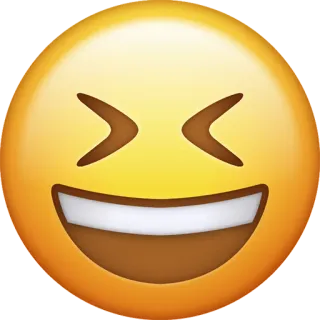 😆 emoji, smiley face, happy, laughing, joy, expression, yellow telegram sticker