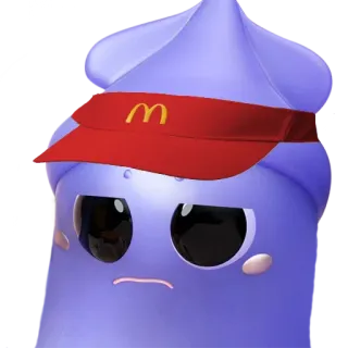 🍔 Grimace Grimace, McDonald's, Personagem, Roxo, Viseira whatsapp sticker