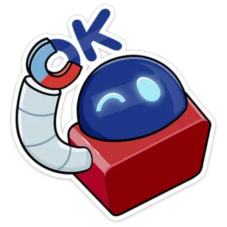 🤖 OK robot, ok, agreement, confirmation, cartoon, approval telegram sticker