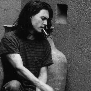 ➰ cigarette, fumer, homme, noir et blanc, portrait, vintage, personne telegram sticker