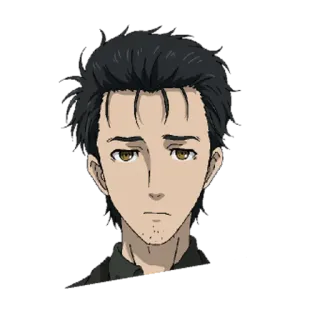 😕 Rintaro Okabe Steins;Gate аниме, ученый, персонаж, портрет, мужчина telegram sticker