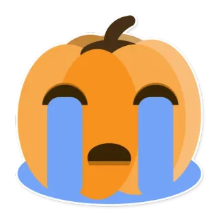 😭 zucca, piangere, triste, emoji, halloween, autunno telegram sticker