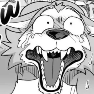 😵 furry, shocked, animal, creature, wolf whatsapp sticker