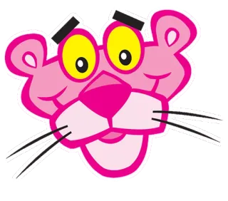 🙄 Pink Panther Cartone animato, Rosa, Pantera, Animale telegram sticker