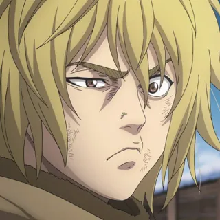 ⚔️ Thorfinn Vinland Saga Anime, Viking, Guerrier, Sérieux, Blond telegram sticker