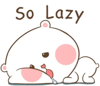 🐽 So Lazy preguiçoso, urso, fofo, sonolento, cansado telegram sticker