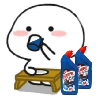 🤤 Dessin animé, Nettoyant WC, Harpic, Boisson telegram sticker