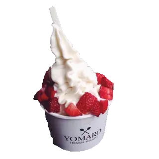 🍦 comida, iogurte gelado, sobremesa, iogurte, morangos telegram sticker