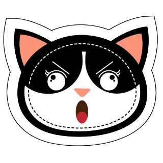 😠 chat, animal, autocollant, dessin animé, félin whatsapp sticker