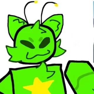 ❇️ Obcy, Zielony, Kreskówka, Postać, Gwiazda telegram sticker
