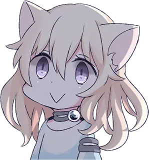 😐 anime, cat girl, cute, cartoon, sticker telegram sticker