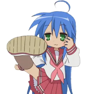 👟 Konata Izumi Lucky Star Anime, Manga, Chica, Lindo, Chibi telegram sticker
