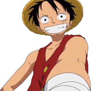 😬 Monkey D. Luffy One Piece Luffy, One Piece, Anime, Manga, Chapeau de paille, Pirate, Dessin animé whatsapp sticker