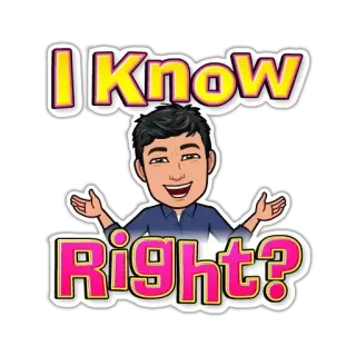 💁‍♂ I Know Right? Bitmoji, согласие, мультфильм, знаю, точно telegram sticker