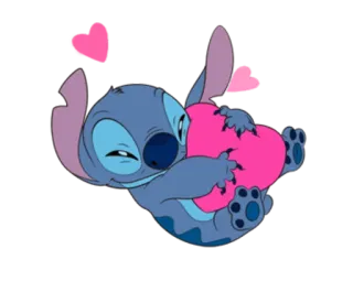 ❤ Stitch carino, disney, alieno, cuore, amore telegram sticker