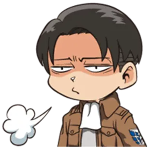 😤 Levi Ackerman Attack on Titan Anime, Cartoon, Sticker, Manga, L'Attaque des Titans, Levi Ackerman telegram sticker