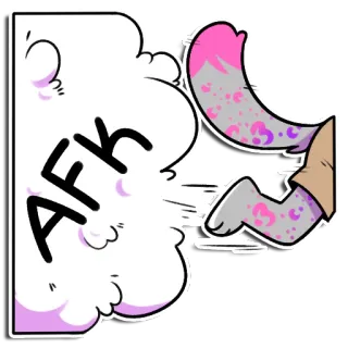 🕐 AFK AFK, afwezig, cartoon, furry, staart whatsapp sticker