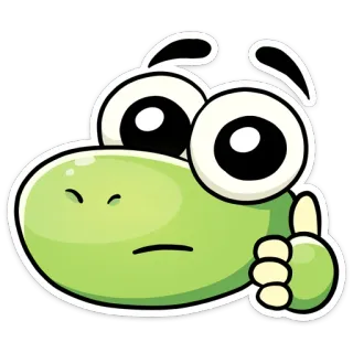 👍 cartoon, emoji, green, character, thumbs up whatsapp sticker