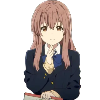 ❤️ Shouko Nishimiya A Silent Voice anime, manga, school uniform, animated telegram sticker
