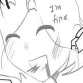 📷 I'm fine anime, sketch, manga, drawing, emotional, expression telegram sticker