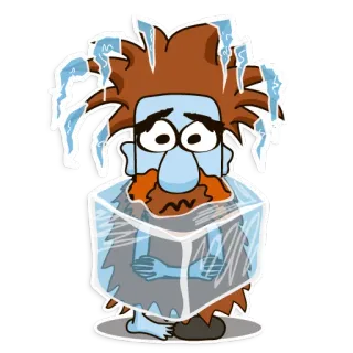 😨 gefroren, Eis, kalt, Winter, Cartoon, Aufkleber telegram sticker