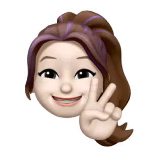 ✌ paix, fille, emoji, signe de paix, joyeux telegram sticker