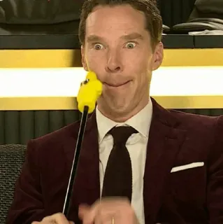 😝 Benedict Cumberbatch, actor, funny, celebrity, portrait telegram sticker