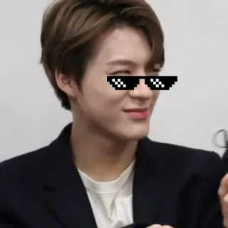 😎 Meme, Óculos de sol, Deal with it, Pixelizado, Cool, Pessoa, Sorriso telegram sticker