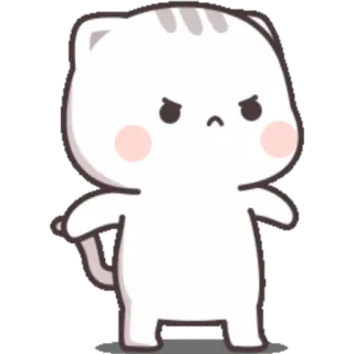 🙂 Katze, wütend, Aufkleber, Cartoon, Figur, niedlich telegram sticker
