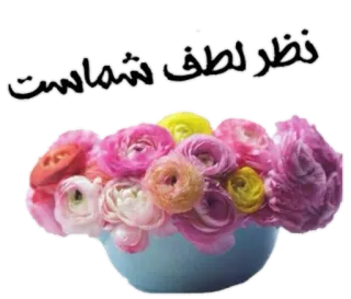 🌸 نظر لطف شماست flowers, floral, bouquet, arrangement, greeting, Persian text telegram sticker