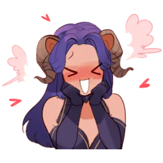 😊 Demonio, Anime, Fantasía, Cuernos, Lindo, Sonrojo telegram sticker