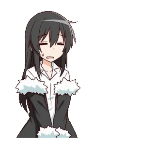 😊 anime, dziewczyna, rozczarowana, wyraz twarzy, naklejka, kreskówka telegram sticker