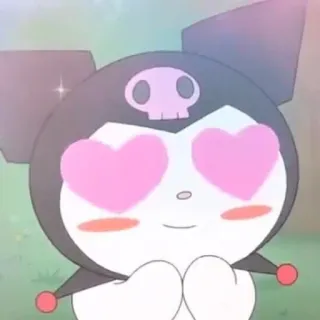 😍 Kuromi Kuromi, Sanrio, anime, fofo, kawaii, corações, amor whatsapp sticker